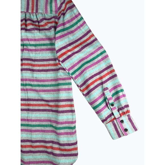 Lands End Womens Flannel A-Line Long Sleeve Tunic Multicolored Long Sleeve M - Picture 9 of 16